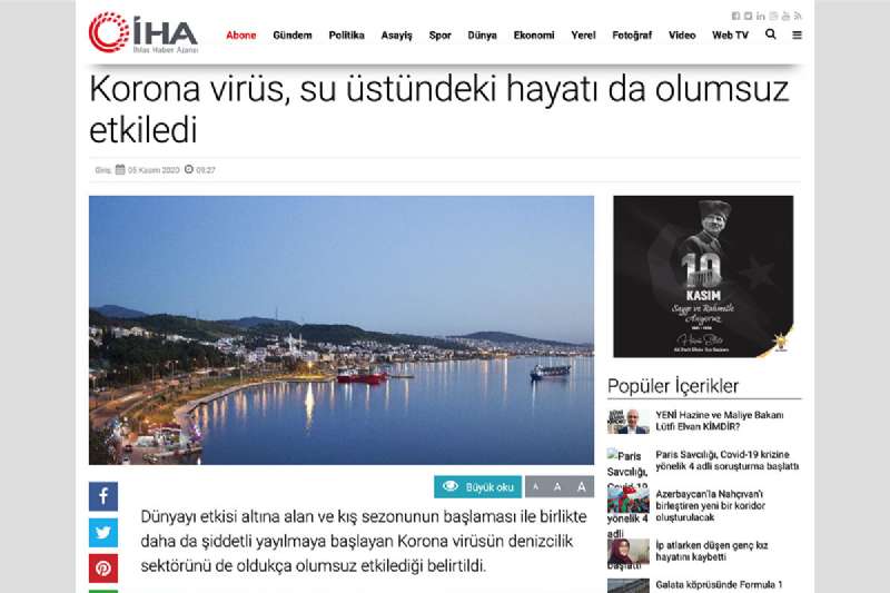 Coronavirus also negatively affected life above water