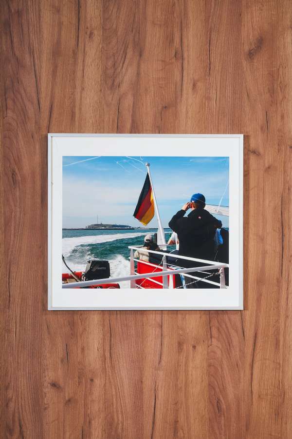 German Flag Ship On The Water Medium Painting 