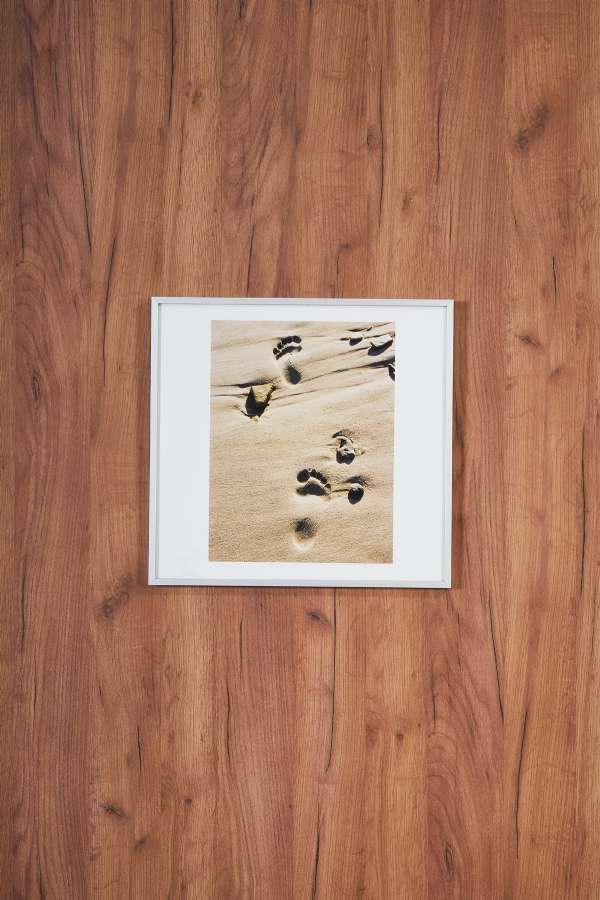 Footprint Small Size Painting On The Beach On The Water 