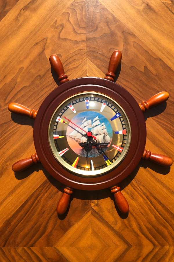 Rudder Wall Clock Sailboat 