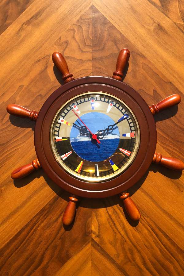 Rudder Wall Clock Ship Figured 