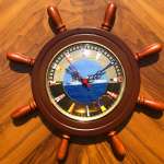 Rudder Wall Clock Ship Figured