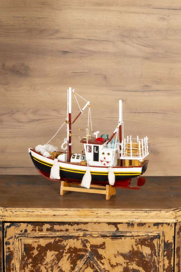Large Wooden Fishing Boat Model 