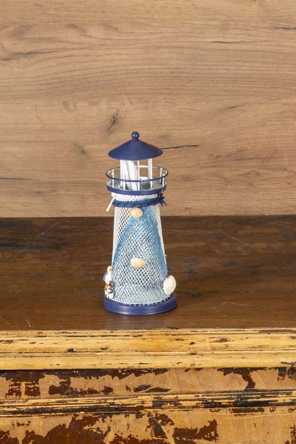 Tin Lighthouse Candle Holder 