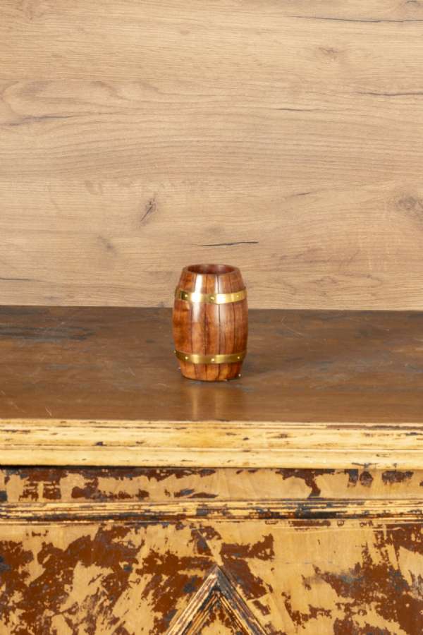 Wooden Barrel Pen Holder 