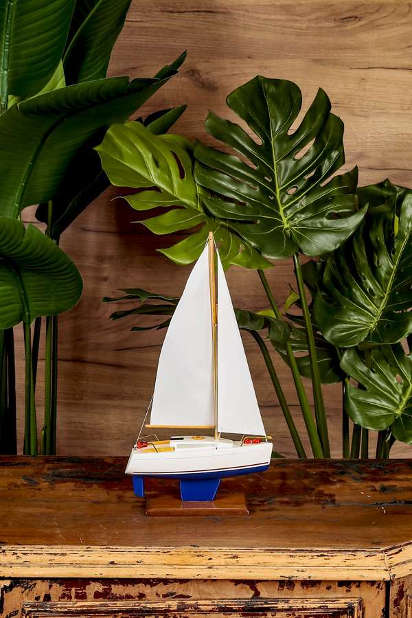 Table Top Sailboat Blue Trinket 