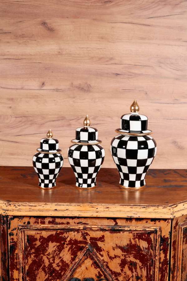 Triple Checkered Vase 