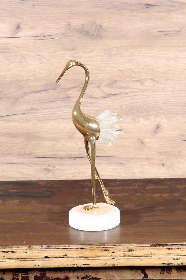 Vintage Brass Swan Ornament Decorative Gift 