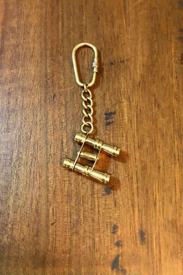 Brass Binoculars Keychain 