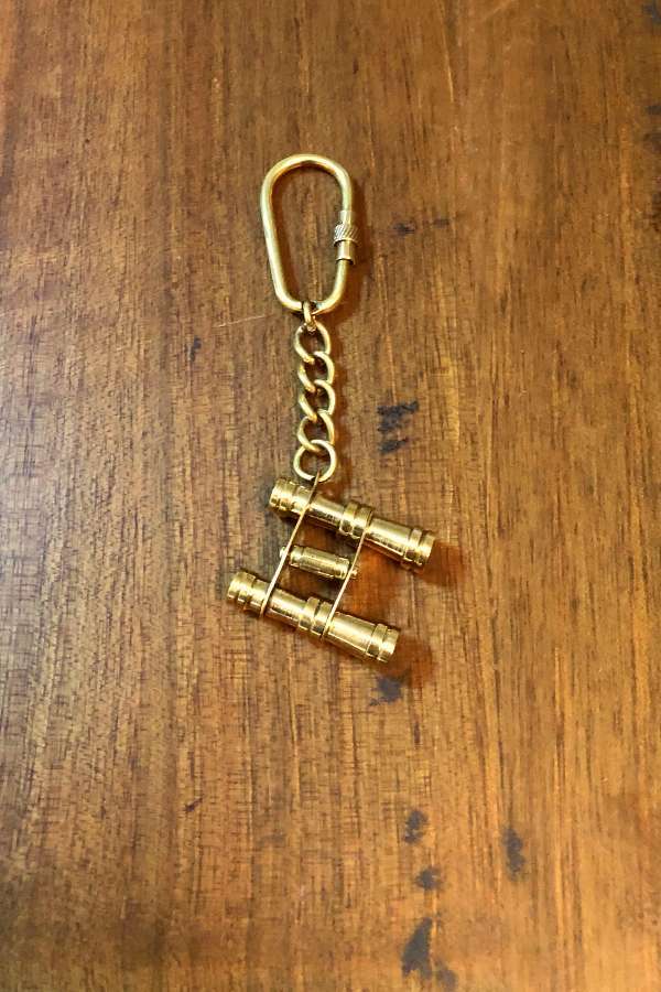 Brass Binoculars Keychain